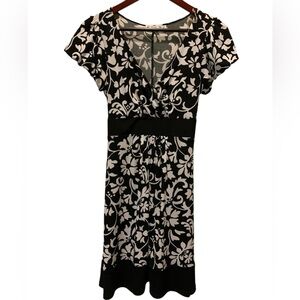 Floral Black and White Dress